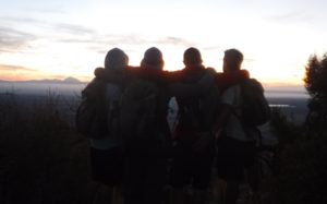 Mesa Verde hikers sunset