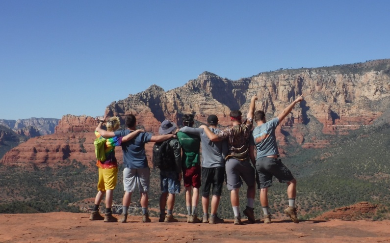 Sedona hiking young men