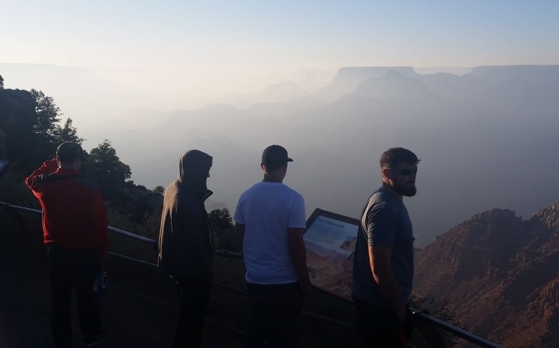 overlooking the Grand Canyon