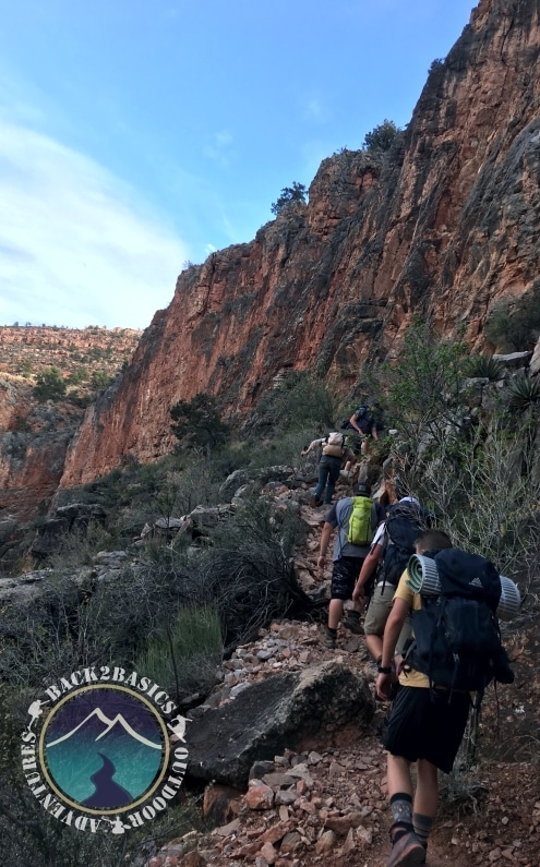 young men hiking the Grand Canyon